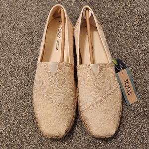 BNWT Toms Alpargata Rope in Natural Botanical Lace - size 9 (EU 40)